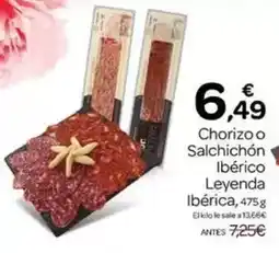 Supermercados El Jamón Leyenda ibérica - chorizo o salchichon iberico oferta