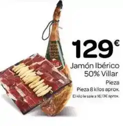 Supermercados El Jamón Villar - jamón ibérico 50% oferta