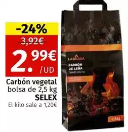 Maskom Supermercados Selex - carbón vegetal bolsa de 2,5 kg oferta