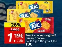 Maskom Supermercados Lu - snack cracker original/ queso / bacon oferta