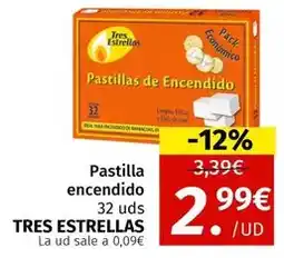 Maskom Supermercados Tres estrellas - pastillas encendido oferta