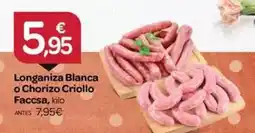 Supermercados El Jamón Faccsa - longaniza blanca o chorizo criollo oferta
