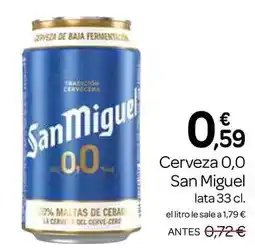 Supermercados El Jamón San miguel - cerveza 0,0 oferta