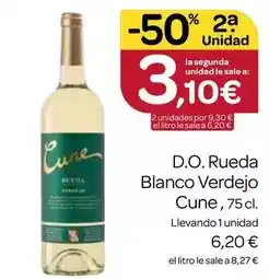 Supermercados El Jamón Cune - d.o. rueda blanco verdejo oferta