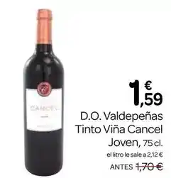 Supermercados El Jamón Viña cancel - d.o. valdepenas tinto joven oferta