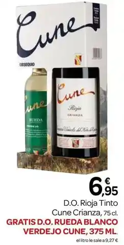 Supermercados El Jamón Cune - d.o. rioja tinto crianza oferta