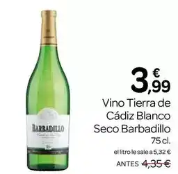 Supermercados El Jamón Barbadillo - vino tierra de cadiz blanco seco oferta