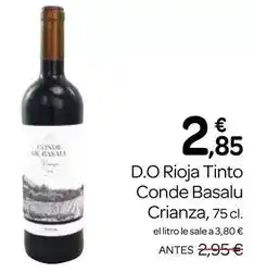 Supermercados El Jamón Conde de basalu - d.o rioja tinto crianza oferta