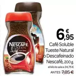Supermercados El Jamón Nescafé - café soluble tueste natural o descafeinado oferta