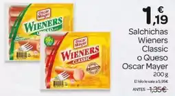 Supermercados El Jamón Oscar mayer - salchichas wieners classic o queso oferta