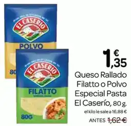 Supermercados El Jamón El caserío - queso rallado filatto o polvo especial pasta oferta