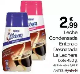 Supermercados El Jamón La lechera - leche condensada entera o desnatada oferta