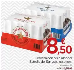 Supermercados El Jamón Estrella del sur - cerveza con o sin alcohol oferta