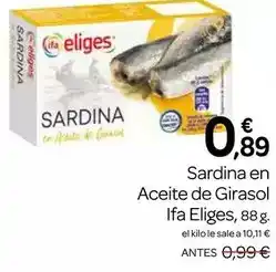 Supermercados El Jamón Ifa eliges - sardina en aceite de girasol oferta