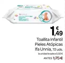 Supermercados El Jamón Ifa unnia - toallita infantil pieles atopicas oferta