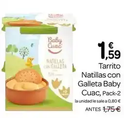 Supermercados El Jamón Baby cuac - tarrito natillas con galleta oferta