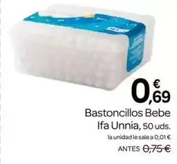 Supermercados El Jamón Ifa unnia - bastoncillos bebe oferta