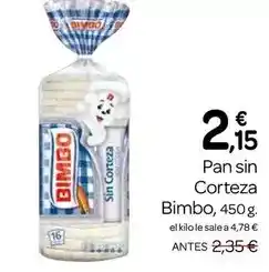 Supermercados El Jamón Bimbo - pan sin corteza oferta