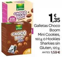 Supermercados El Jamón Gullón - galletas choco boom mini cookies o hookies sharkies sin gluten oferta