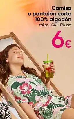Pepco Camisa o pantalon corto 100% algodón oferta