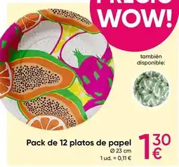 Pepco Wow - pack de 12 platos de papel oferta