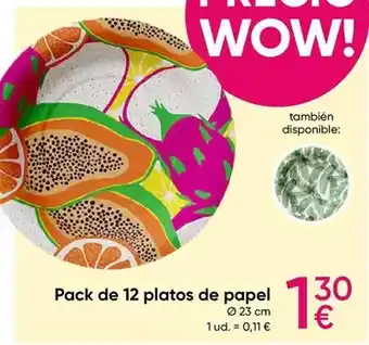Pepco Wow - pack de 12 platos de papel oferta