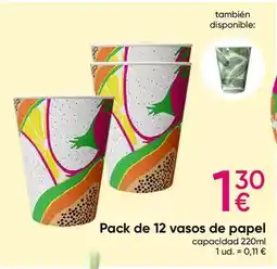 Pepco Pack de 12 vasos de papel oferta