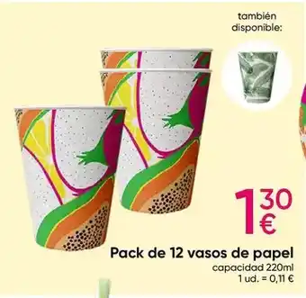 Pepco Pack de 12 vasos de papel oferta