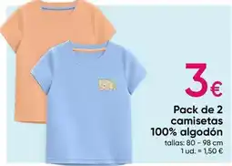 Pepco Pack de 2 camisetas 100% algodón oferta