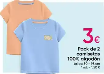 Pepco Pack de 2 camisetas 100% algodón oferta