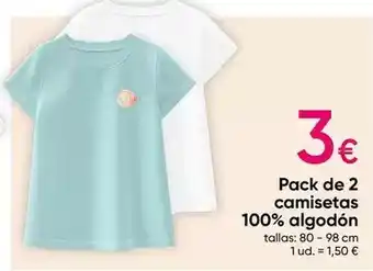 Pepco Pack de 2 camisetas 100% algodón oferta