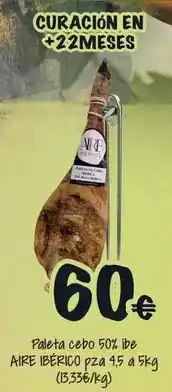 Cash Fresh Aire iberico - paleta cebo 50% iberico oferta