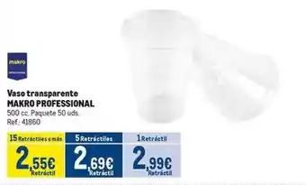 Makro Makro - vaso transparente oferta