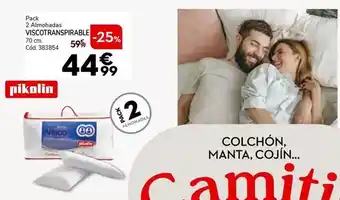 Conforama Pikolin - pack 2 almohadas viscotranspirable oferta