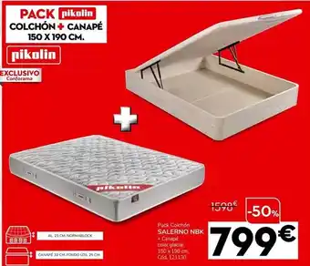 Conforama Pikolin - pack colchón salerno nbk + canapé oferta