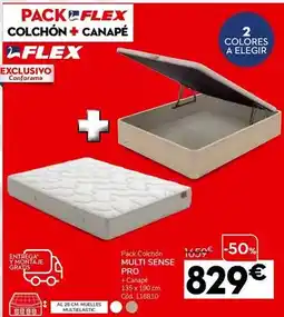 Conforama Flex - pack colchón multi sense pro + canapé oferta