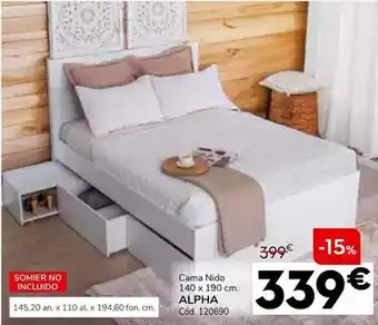 Conforama Cama nido 140 x 190 cm. alpha oferta
