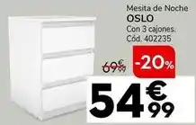 Conforama Mesita de noche oslo con 3 cajones oferta