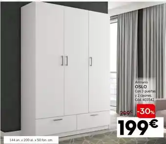 Conforama Armario oslo con 3 puertas y 2 cajones oferta