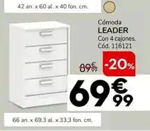 Conforama Cómoda leader con 4 cajones oferta