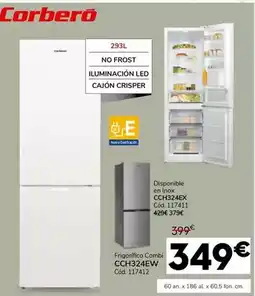 Conforama Corberó - frigorífico combi cch324ew oferta