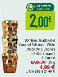 Masymas Magnum - bon bon helado gold caramel billionaire oferta