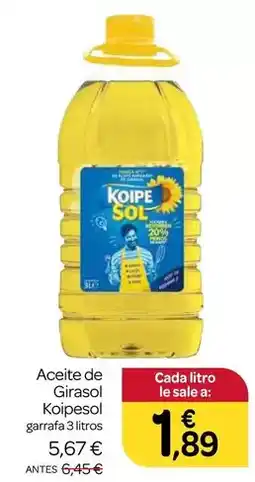 Supermercados El Jamón Koipesol - aceite de girasol oferta