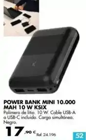 Coferdroza Ksix - power bank mini 10.000 mah 10 w oferta