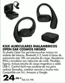 Coferdroza Ksix - auriculares inalambricos open ear cosmos negro oferta