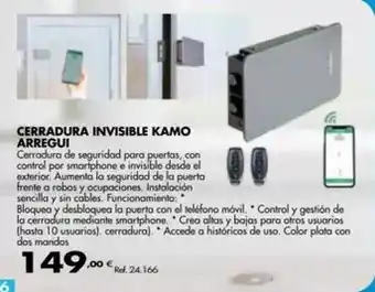 Coferdroza Arregui - cerradura invisible kamo oferta