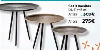 Mubak Set 3 mesitas oferta