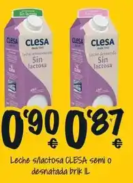 Cash Fresh Clesa - leche snactosa semi o desnatada brik oferta