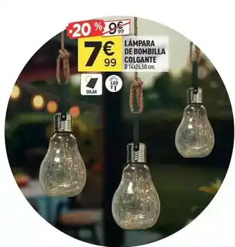 Centrakor Lámpara de bombilla colgate oferta