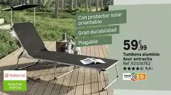 Leroy Merlin Solar - tumbona aluminio azur antracita oferta